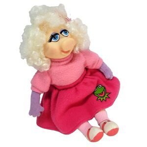 Vinyl Face Direct Connect 1989 Miss Piggy Plush 12" Vtg Kermit Patch Jim Henson